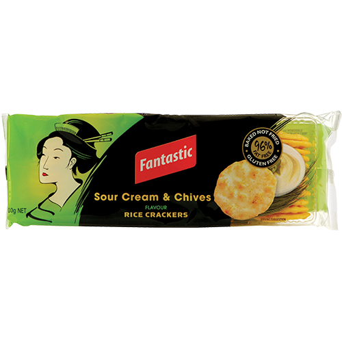 Fantastic Sour Cream & Chives Rice Crackers 100g
