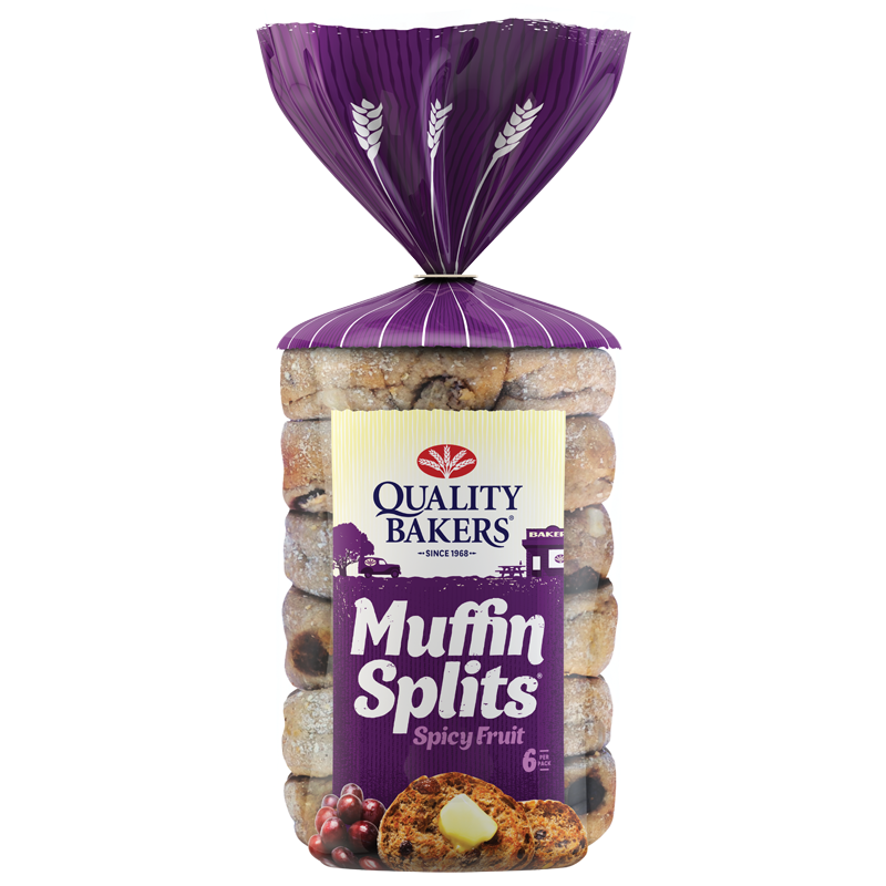 Quality Bakers Muffin Splits Spicy Fruit 6 pkt