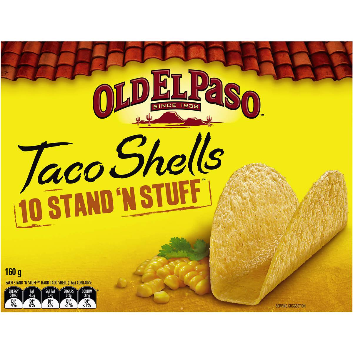 Old El Paso Stand N Stuff Taco Shells 10pk 140g