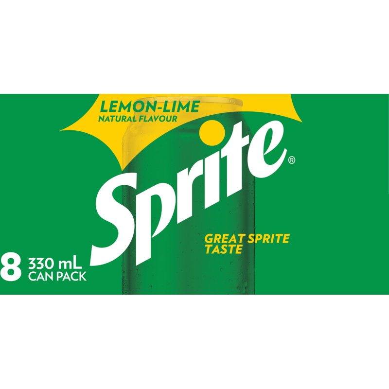 Sprite Soft Drink Cans 330ml 8pk