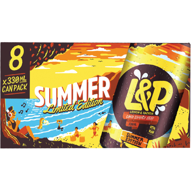 L&P Soft Drink Cans 330ml 8pk