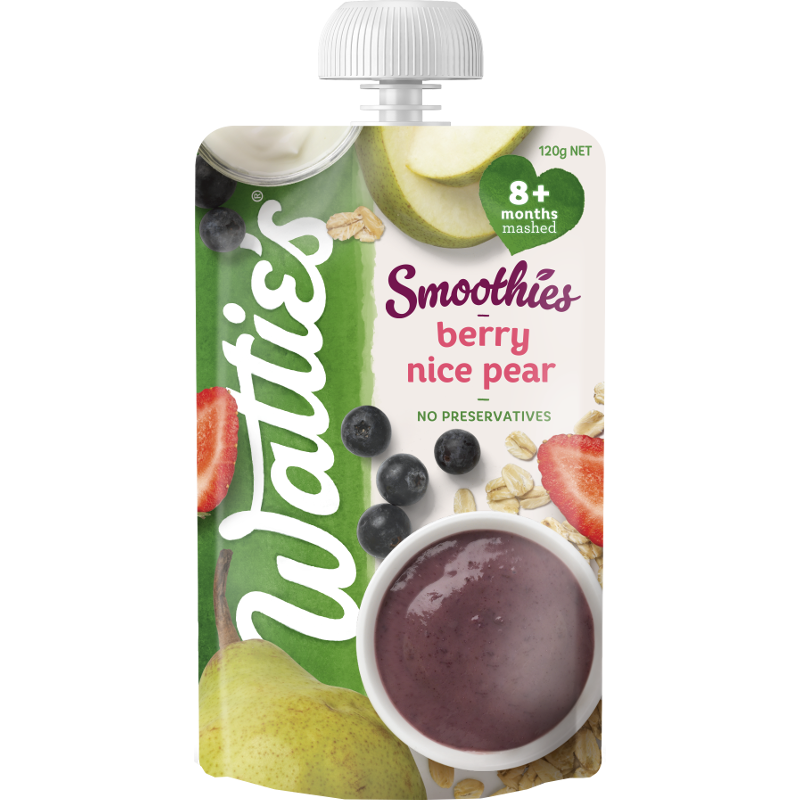 Watties Smoothies Berry Nice Pear Pouch 120g