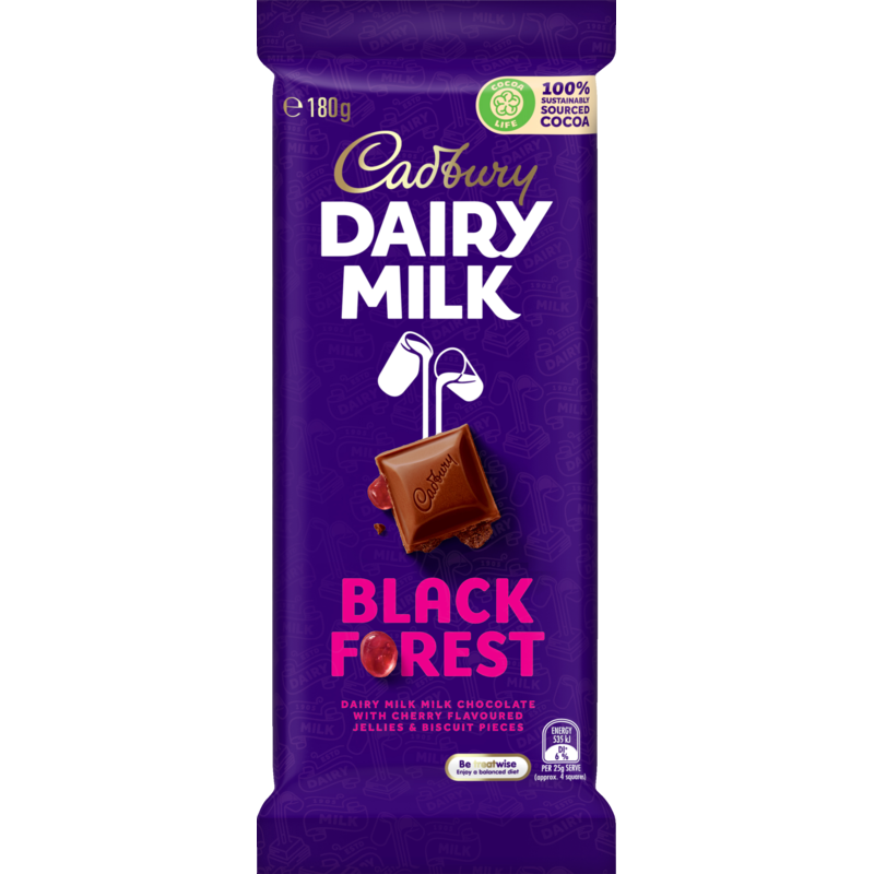 Cadbury Dairy Milk Black Forest Chocolate Block 180g