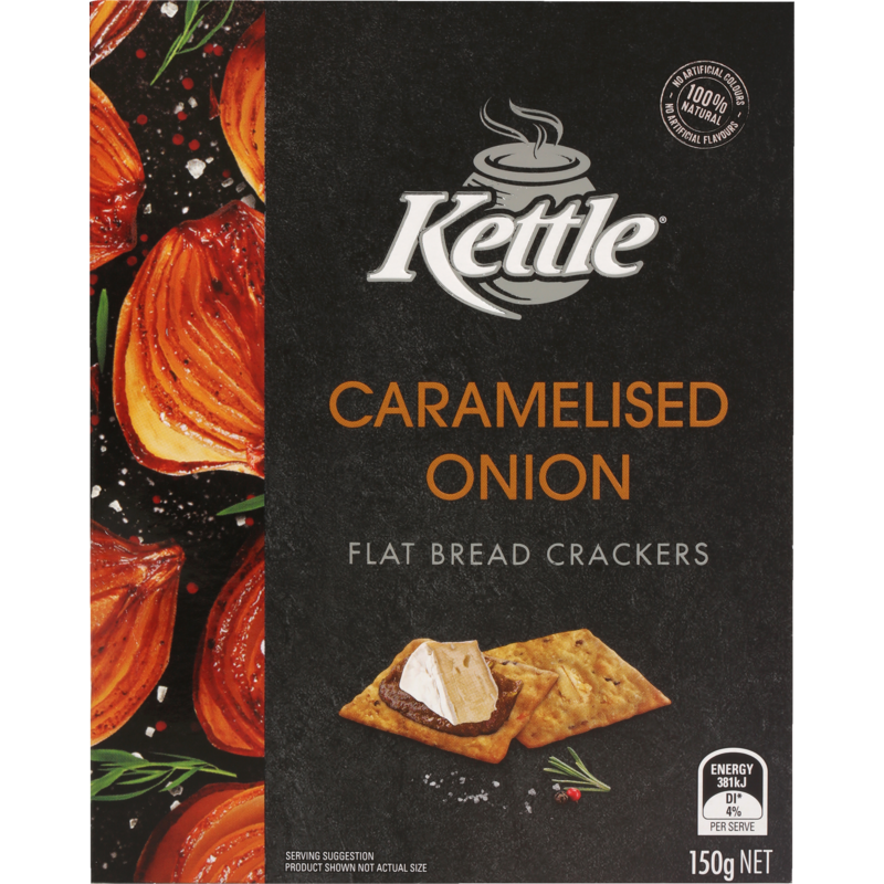 Kettle Caramelised Onion Flat Bread Crackers 150g