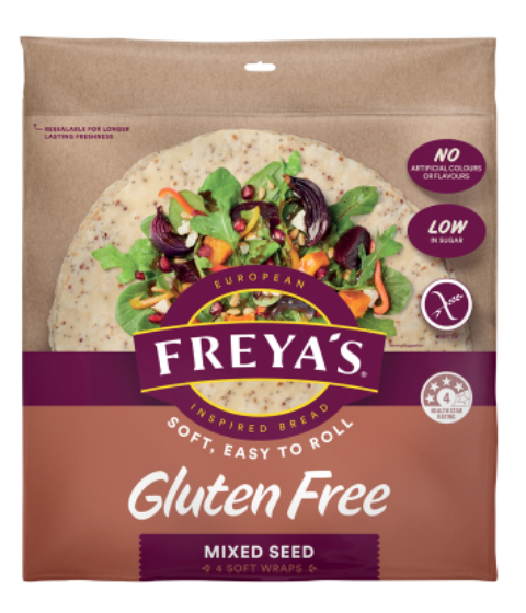 Freyas Gluten Free Mixed Seed Wrap 4pk 200g