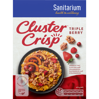 Sanitarium Cluster Crisp Triple Berry Cereal 475g
