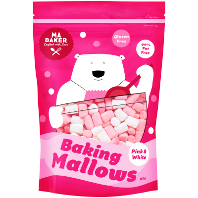 Ma Baker Pink & White Mini Mallows 150g