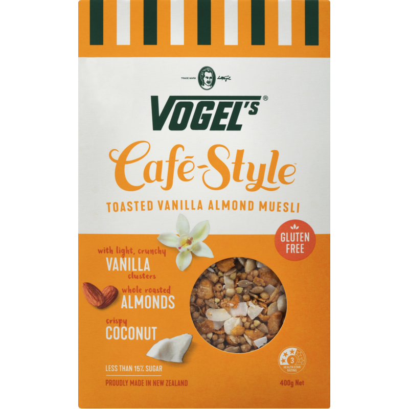 Vogels Cafe Style Toasted Vanilla Almond  Muesli 400g