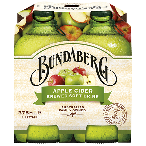 Bundaberg Apple Cider Soft Drink 4pk x 375ml