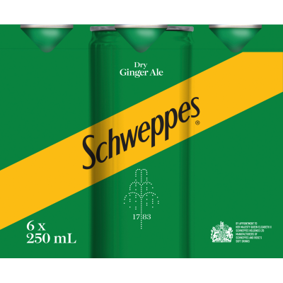 Schweppes Ginger Ale 250ml Cans 6pk