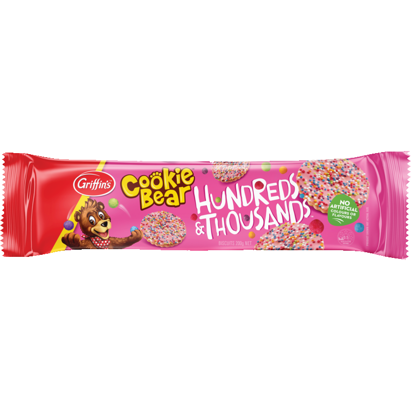 Griffins Cookie Bear Hundreds & Thousands Biscuits 200g