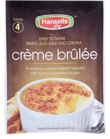 Hansells Chefs Kitchen French Style Creme Brulee Dessert Mix 70g