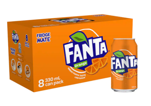 Fanta Soft Drink Cans 330ml 8pk
