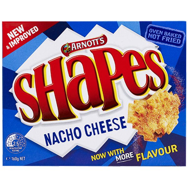 Arnotts Shapes Nacho Cheese Crackers 160g